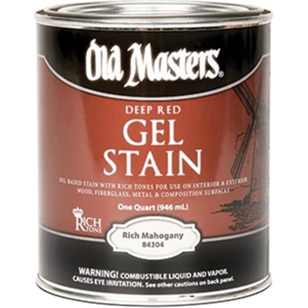 Old Masters 84304 Deep Red Rich Mahogany Gel Stain - 1 Quart OL327356 - main